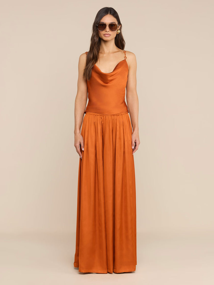 CALISTA SATIN CAMISOLE IN SIENNA