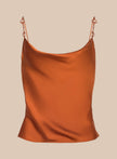 CALISTA SATIN CAMISOLE IN SIENNA