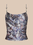 CALISTA SATIN CAMISOLE IN SMALL BUTTERFLY WING