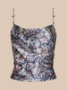 CALISTA SATIN CAMISOLE IN SMALL BUTTERFLY WING