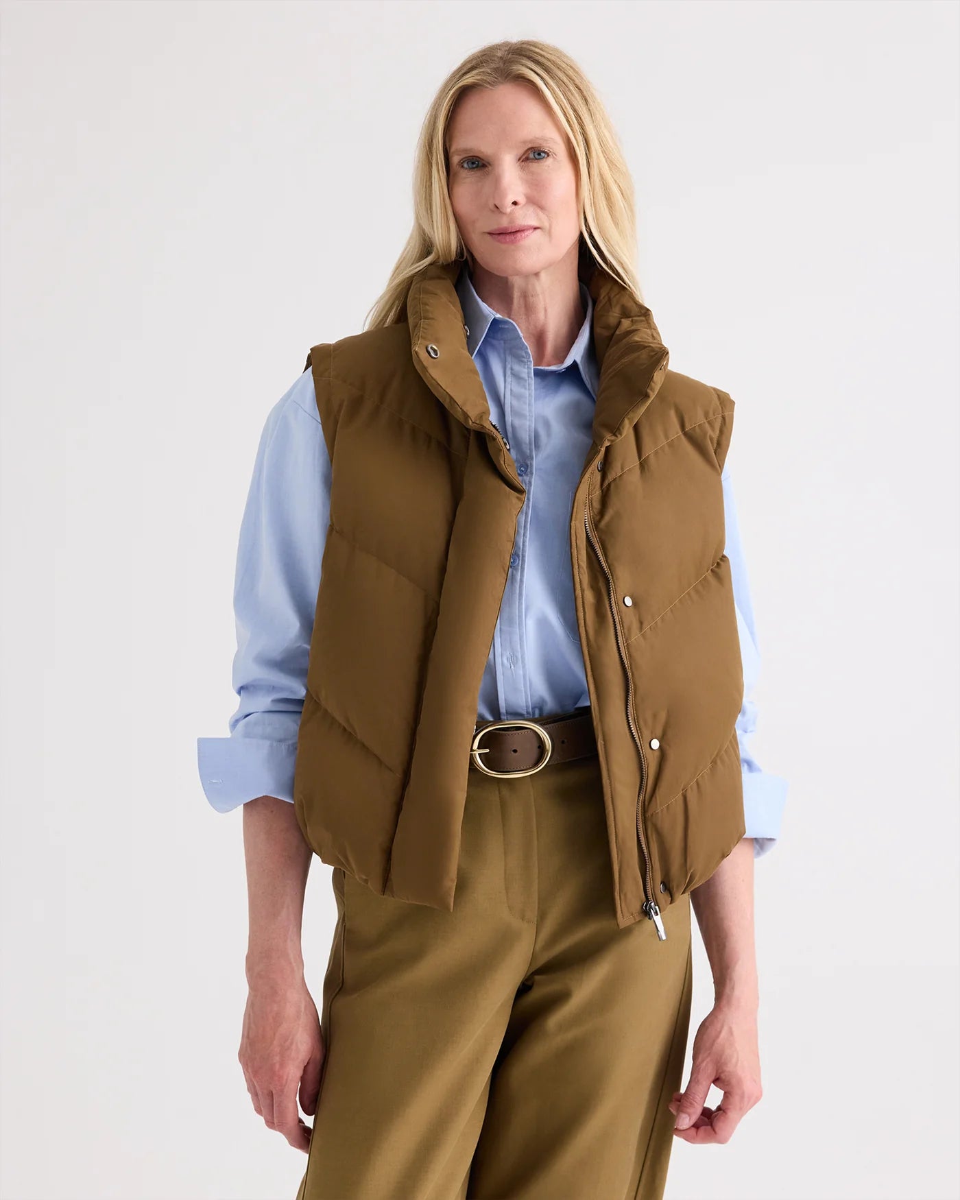 PUFFER VEST IN WATERPROOF CANVAS