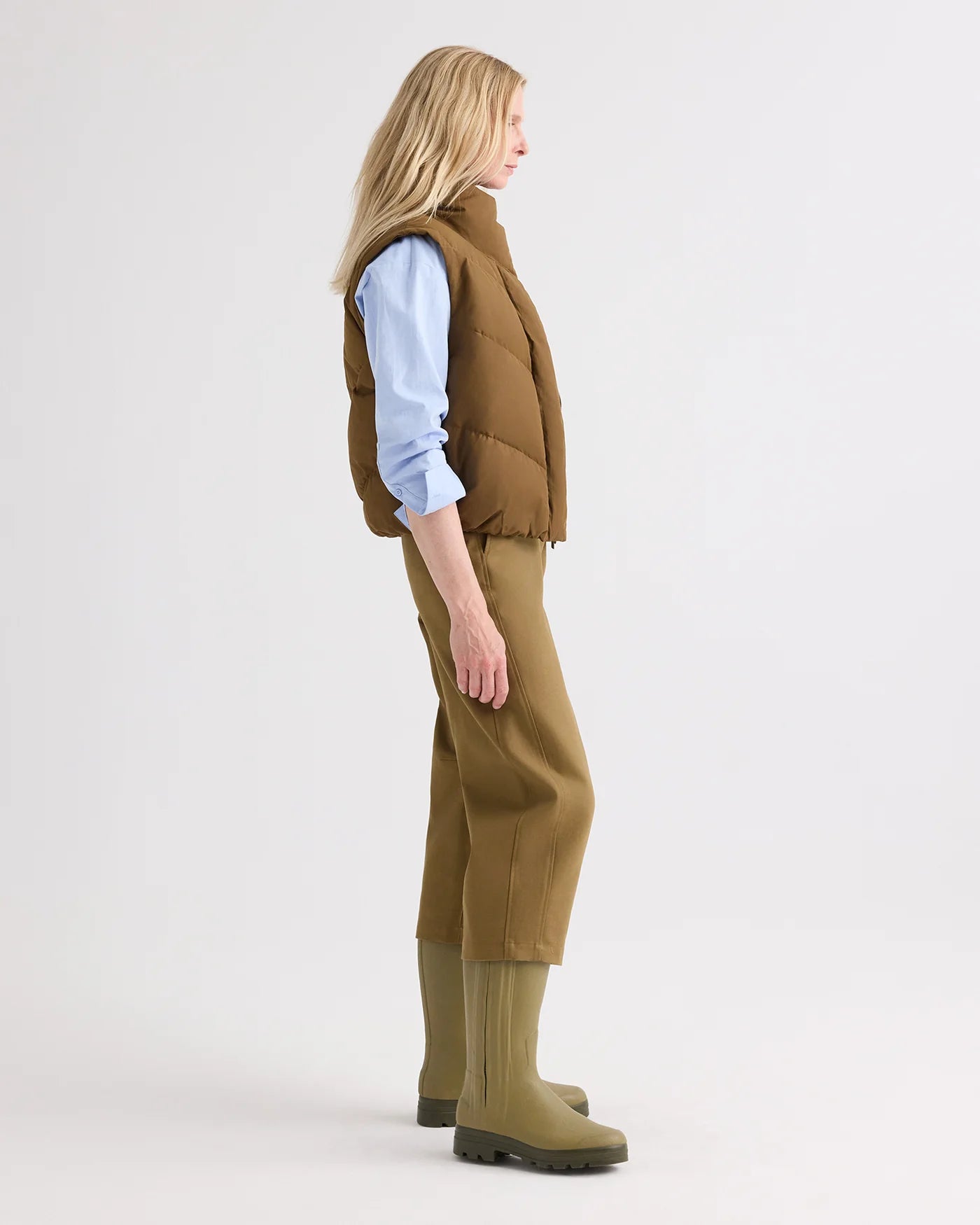 PUFFER VEST IN WATERPROOF CANVAS