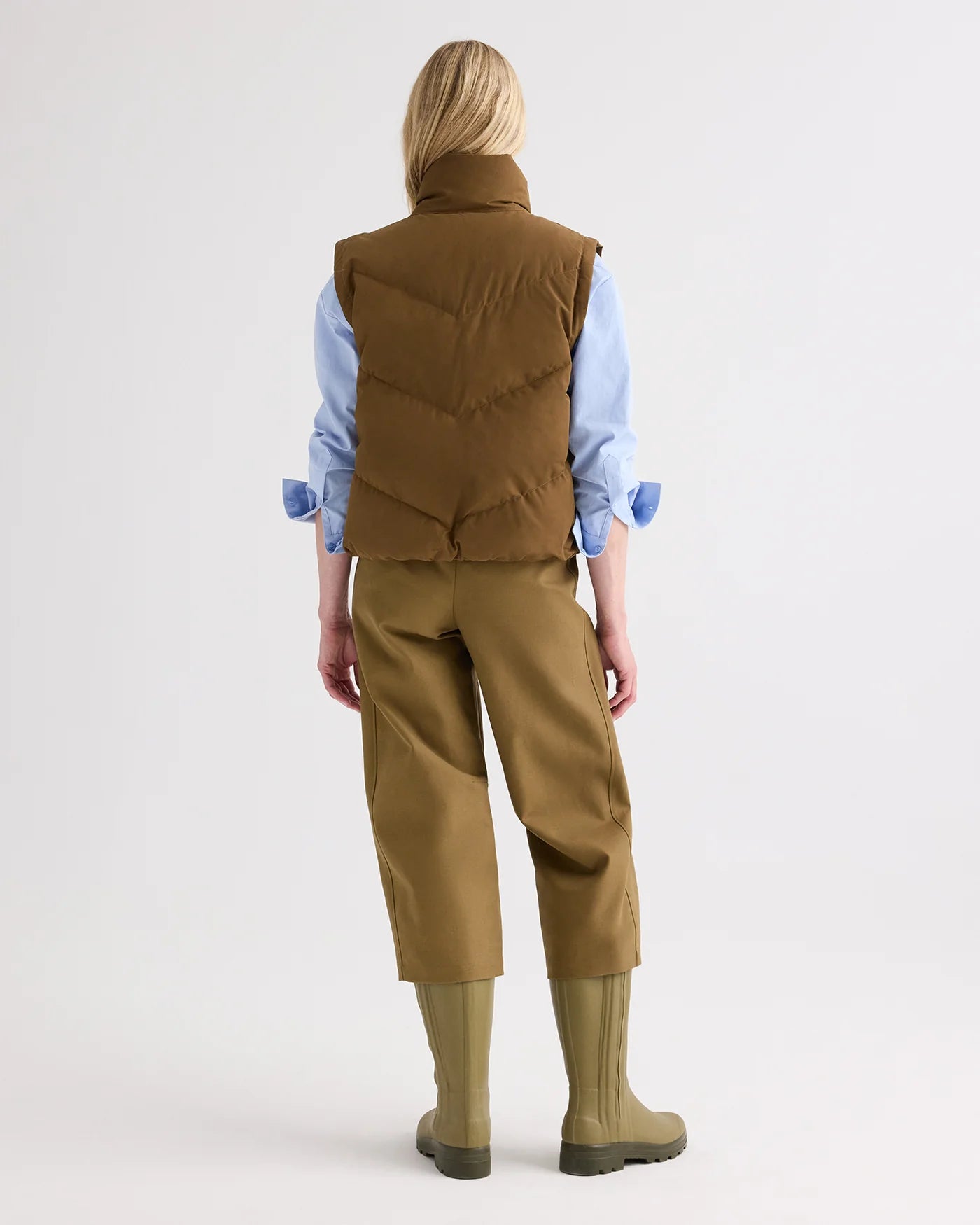 PUFFER VEST IN WATERPROOF CANVAS