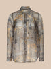 NINA SILK BLOUSE IN BROWN MULTI HOUNDSTOOTH KEY