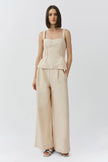 APRIL COTTON FAILLE BUSTIER TOP