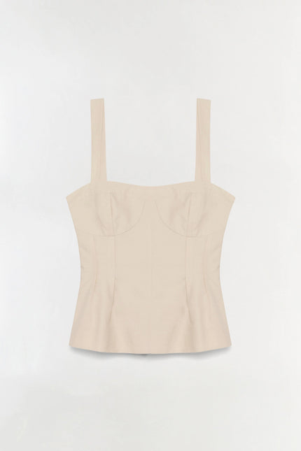 APRIL COTTON FAILLE BUSTIER TOP
