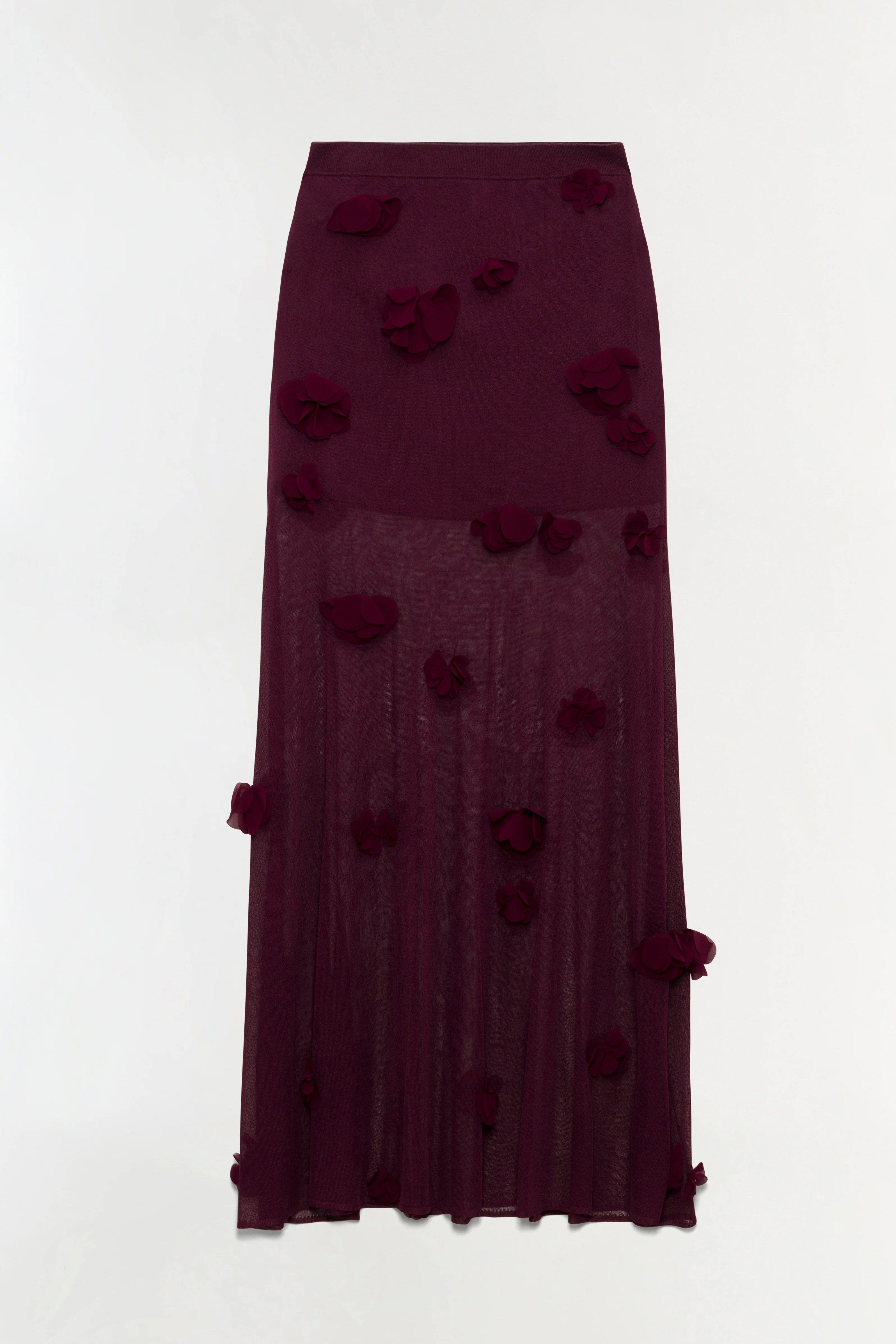 CORA FLORAL APPLIQUE MIDI SKIRT