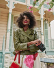 MOTO JACKET IN OLIVE