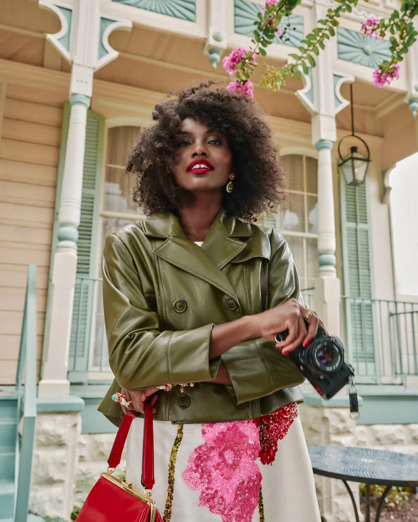 MOTO JACKET IN OLIVE