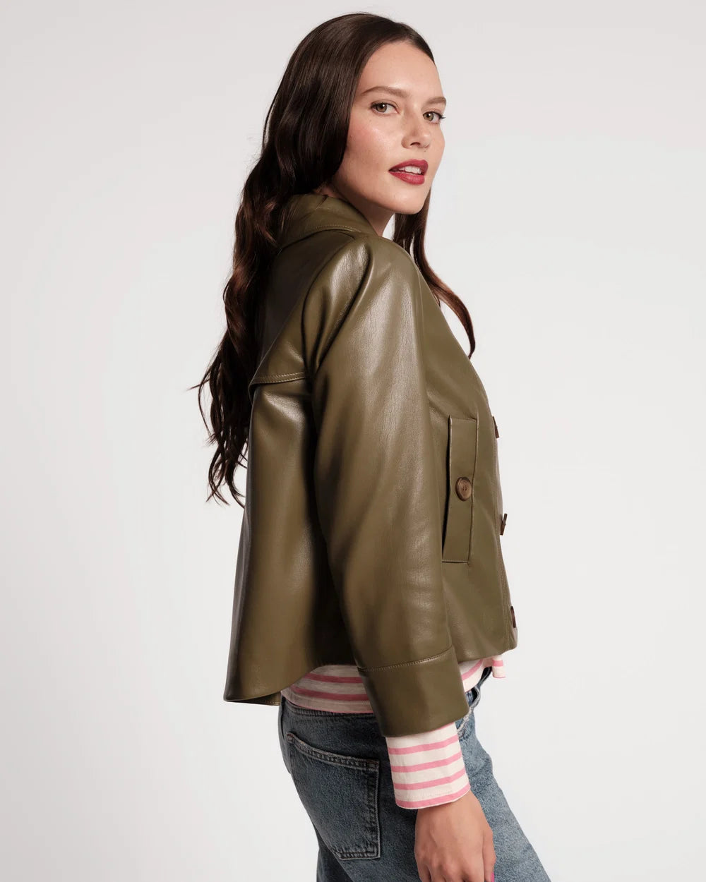 MOTO JACKET IN OLIVE