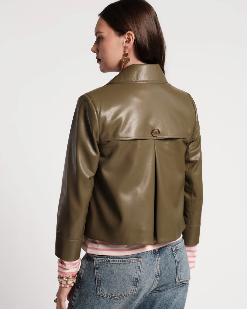 MOTO JACKET IN OLIVE