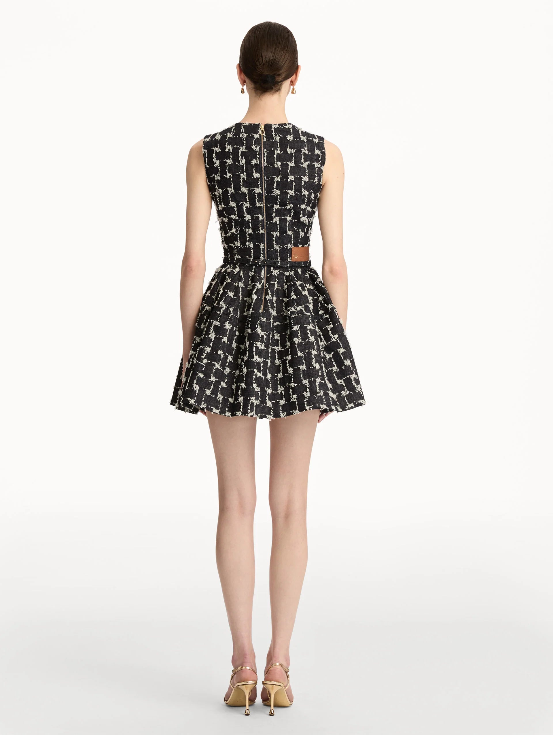 WOVEN DENIM JACQUARD MINI DRESS