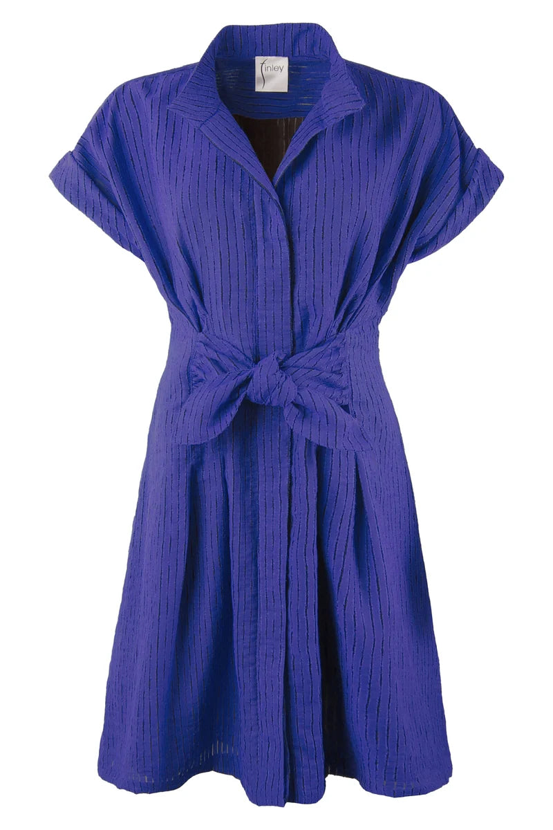 ROCKY DRESS IN OPEN WEAVE STRIPE