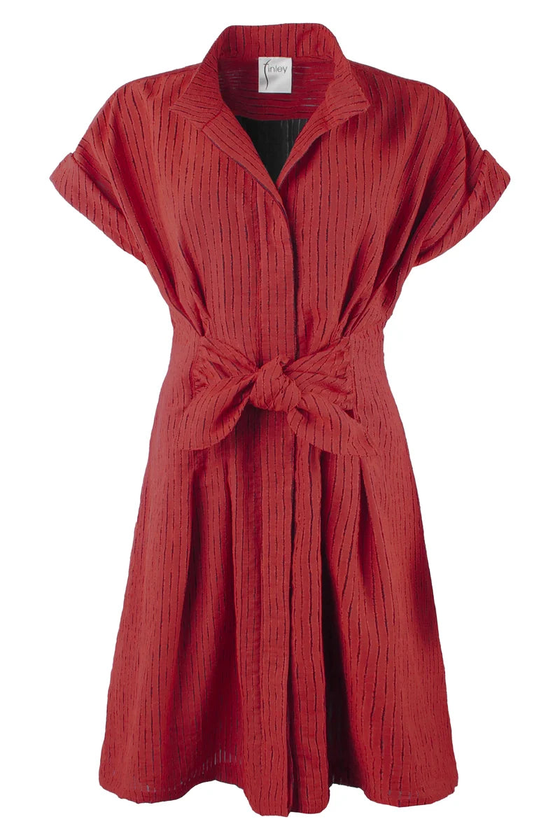 ROCKY DRESS IN OPEN WEAVE STRIPE