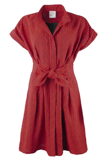 ROCKY DRESS IN OPEN WEAVE STRIPE