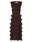 HYPNOTIC LACE FRILL MIDI DRESS