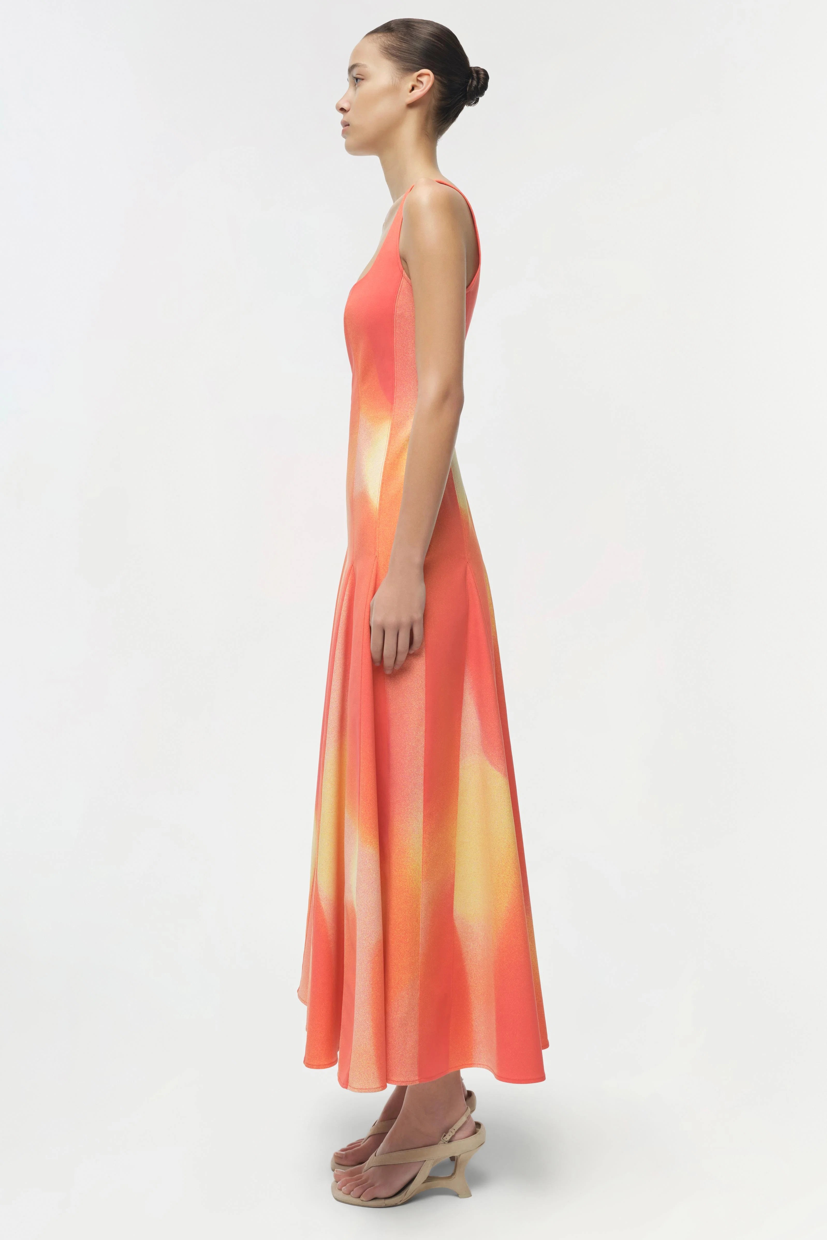 LARA MIDI DRESS IN GOLDEN HOUR SUNSET