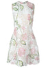 SLEEVELESS PORCELAIN FLOWER GUIPURE LACE MINI DRESS