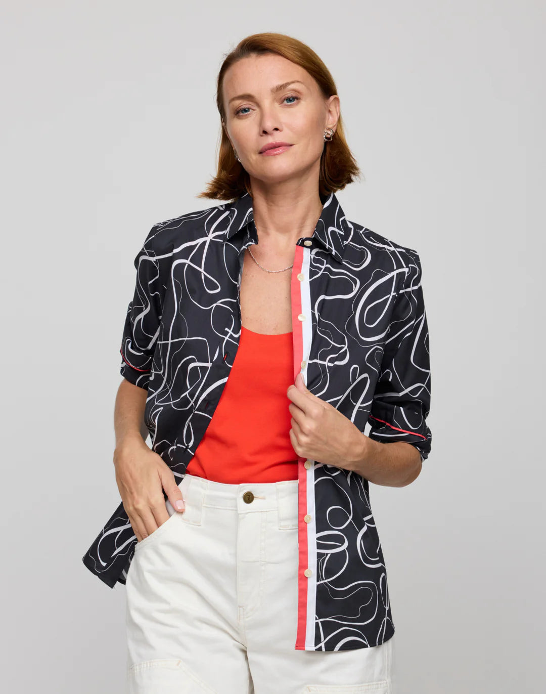 REESE LONG SLEEVE RIBBON SHIRT