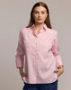 MARGOT THREE QUARTER SLEEVE EMBROIDERED LINEN SHIRT
