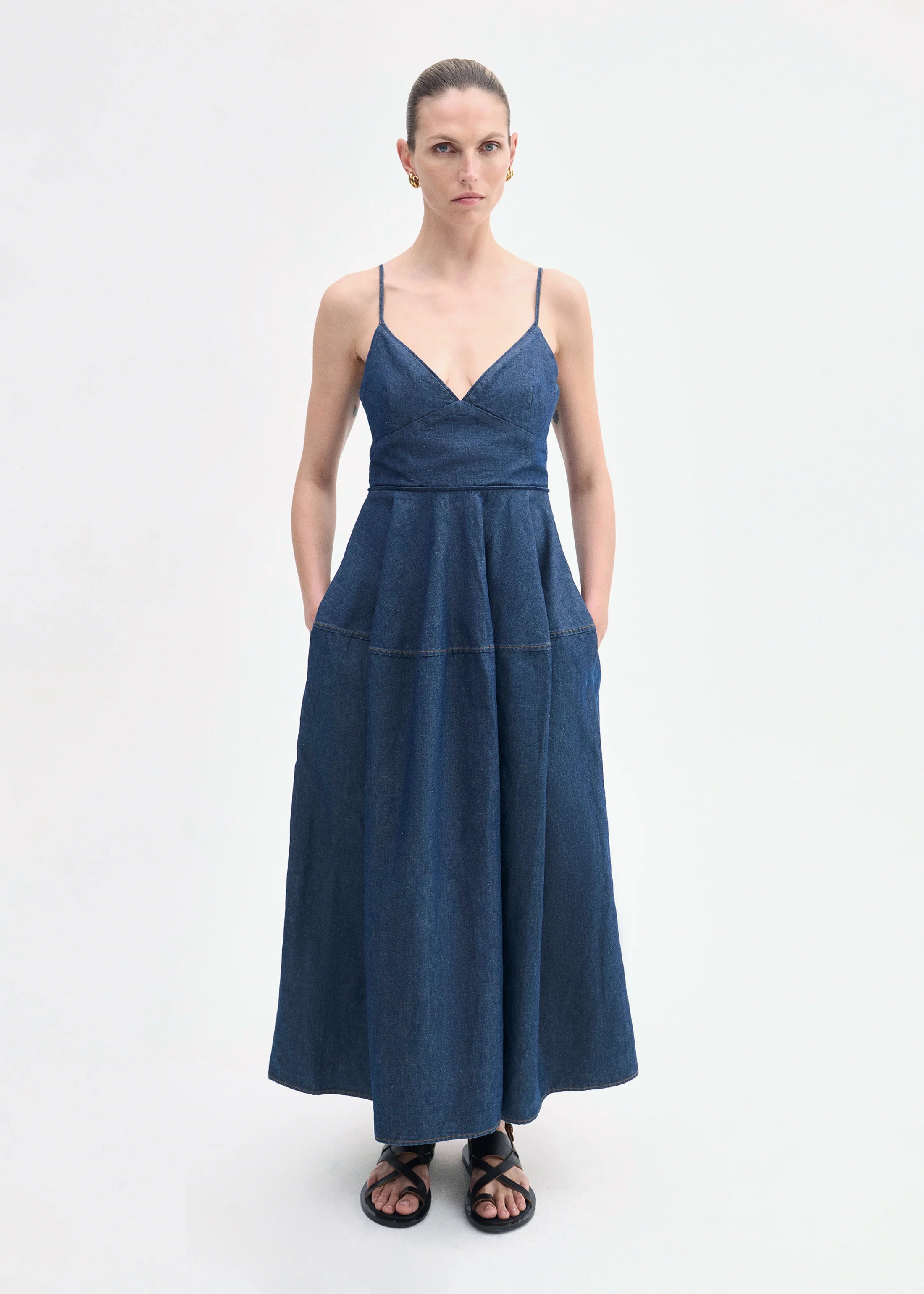 CAMISOLE DRESS IN CHAMBRAY