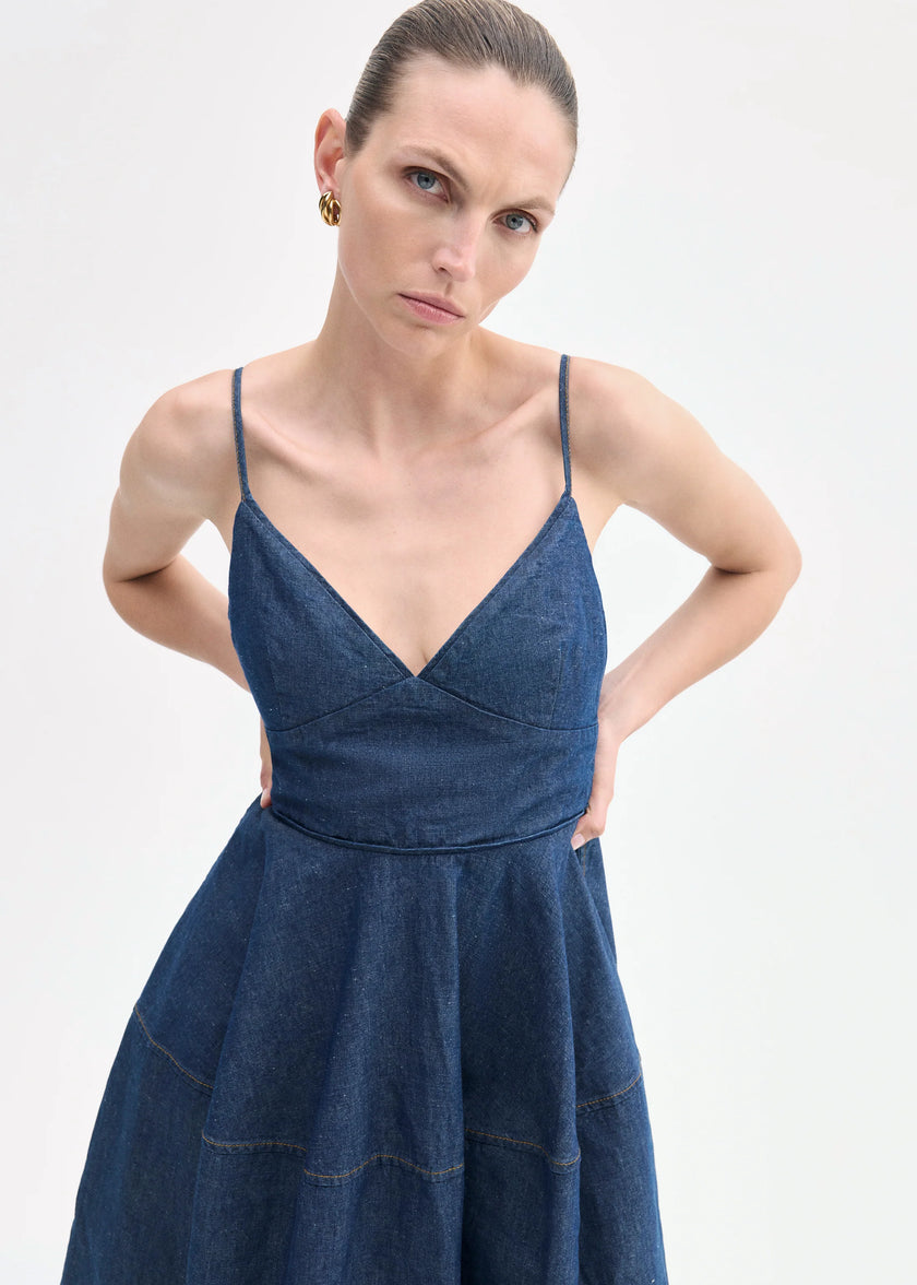 CAMISOLE DRESS IN CHAMBRAY