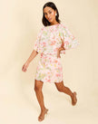 PILAR SCALLOP MINI SKIRT IN ROSE VINES