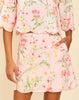 PILAR SCALLOP MINI SKIRT IN ROSE VINES