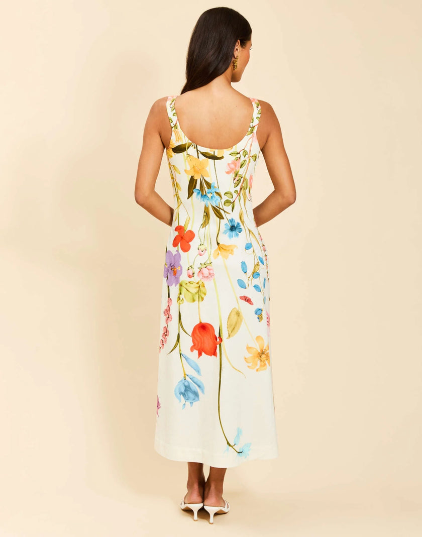 SUGARCANE MIDI DRESS IN GARDEN MUSE