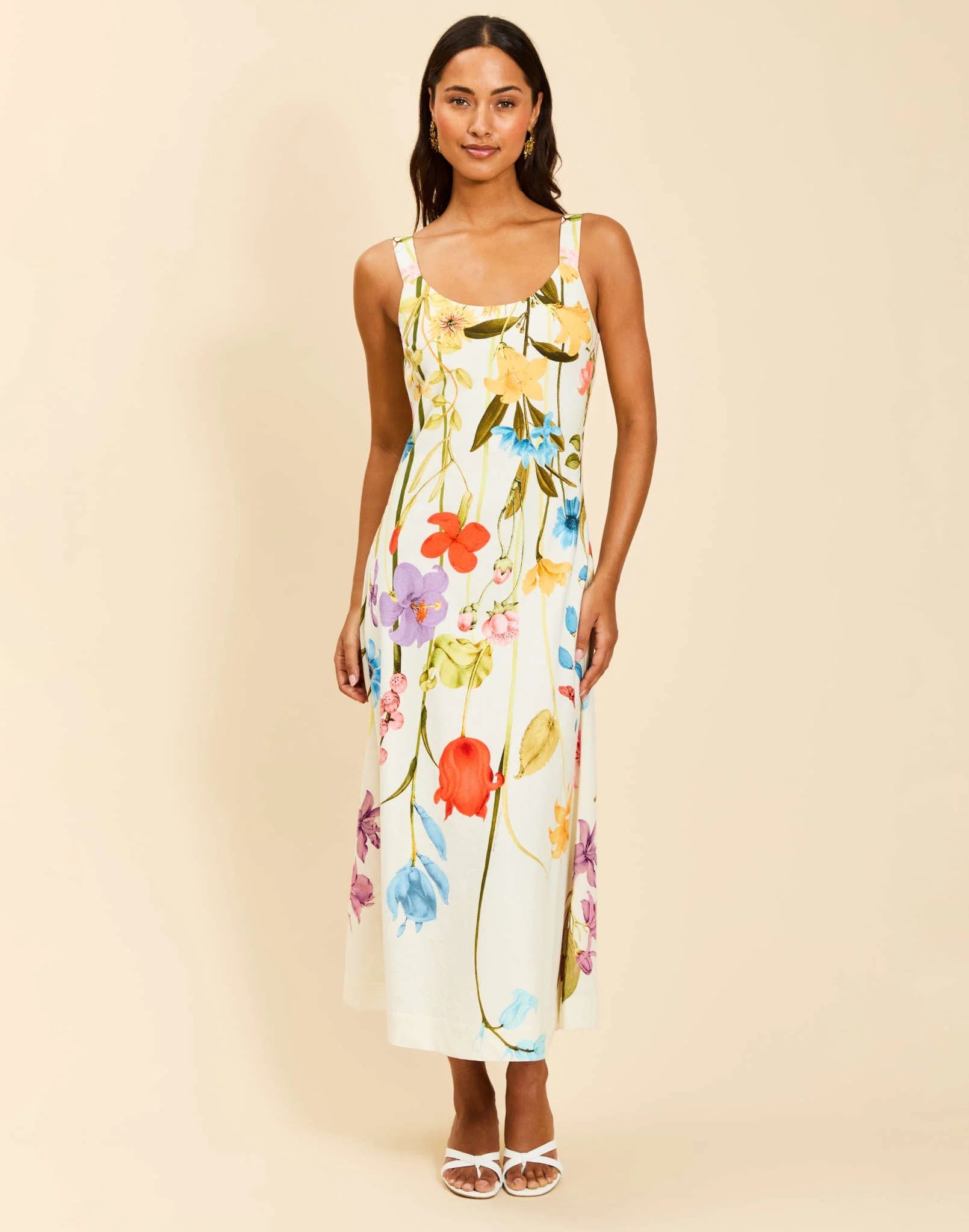 SUGARCANE MIDI DRESS IN GARDEN MUSE