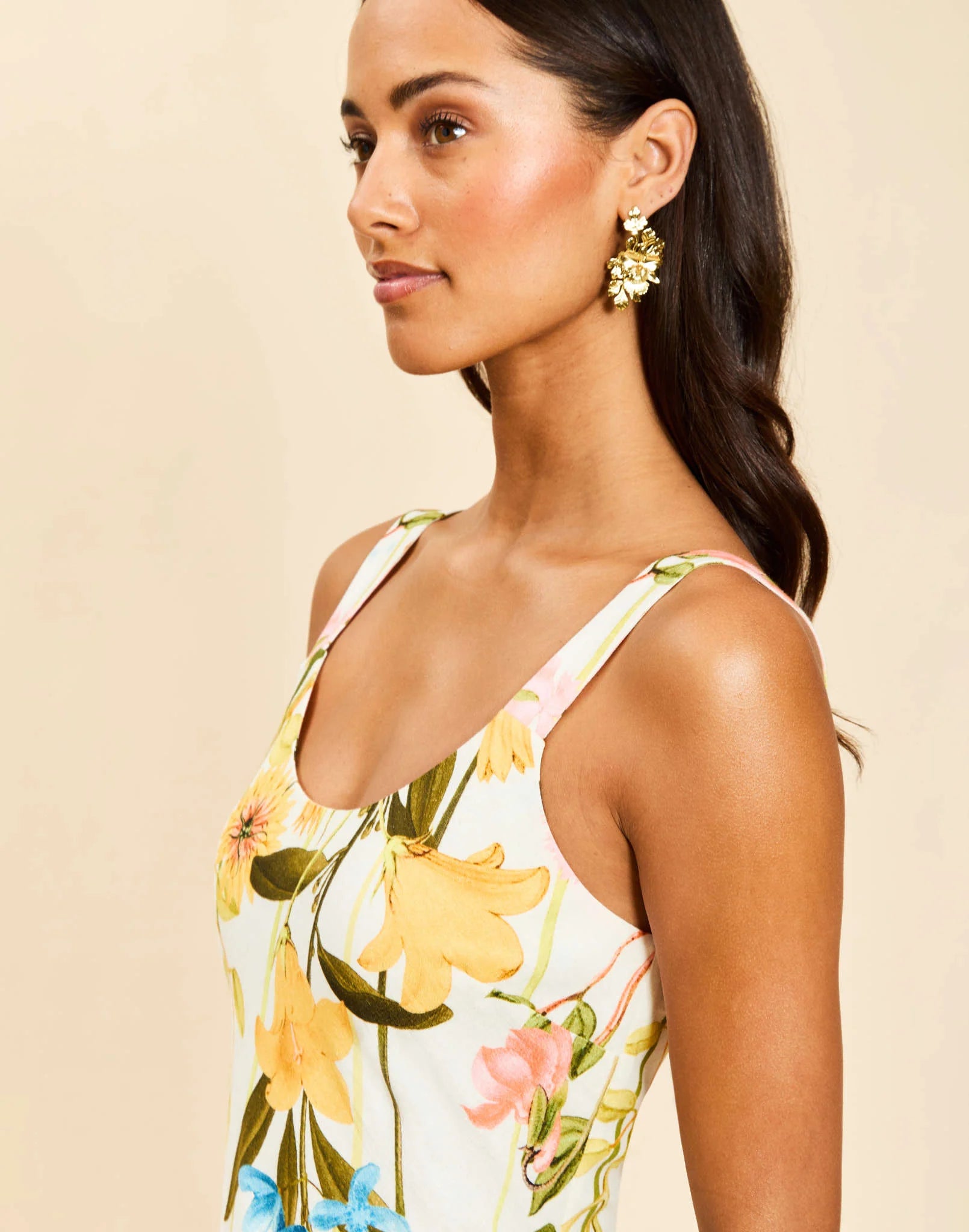 SUGARCANE MIDI DRESS IN GARDEN MUSE