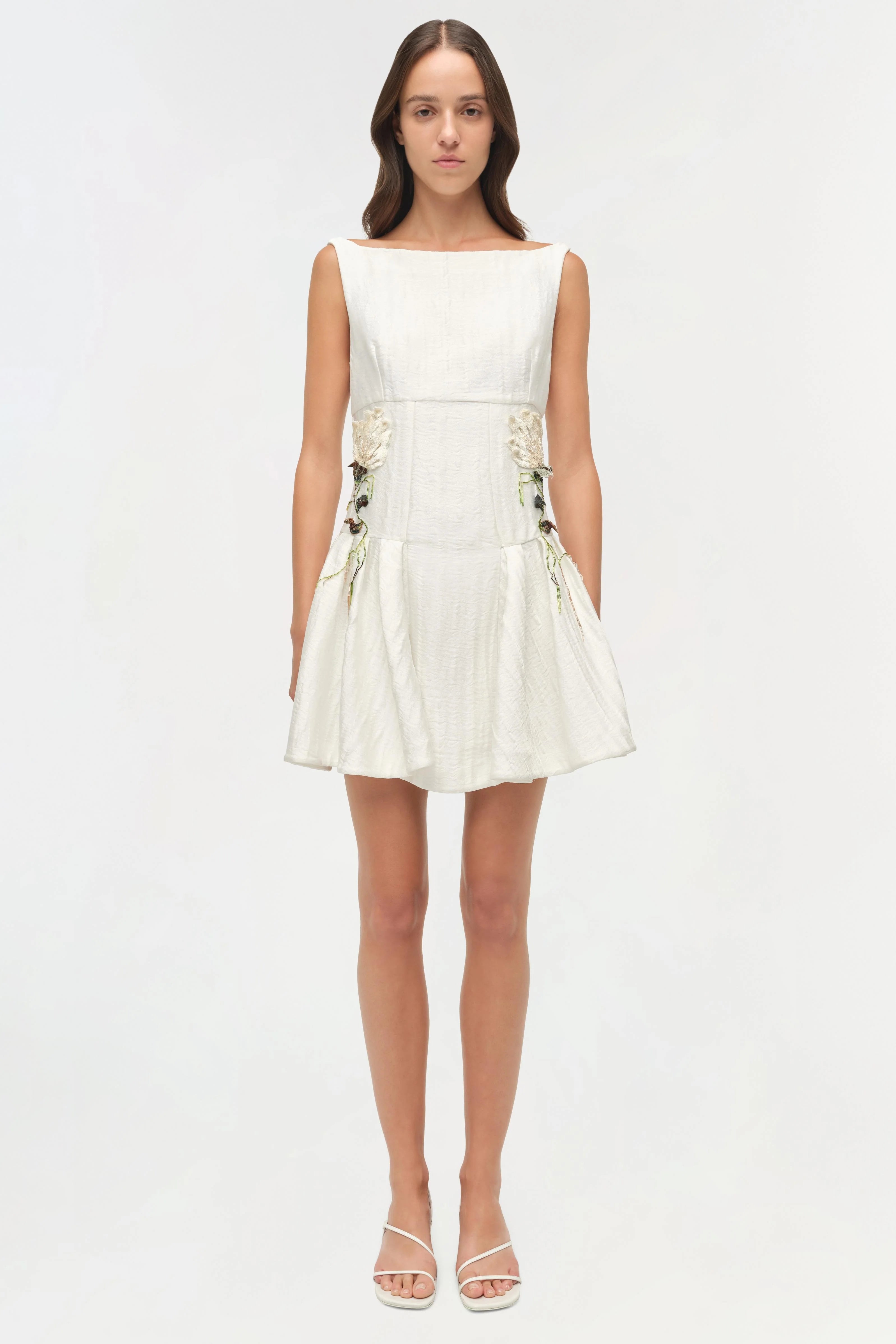 CALILLY FLORAL JACQUARD MINI DRESS