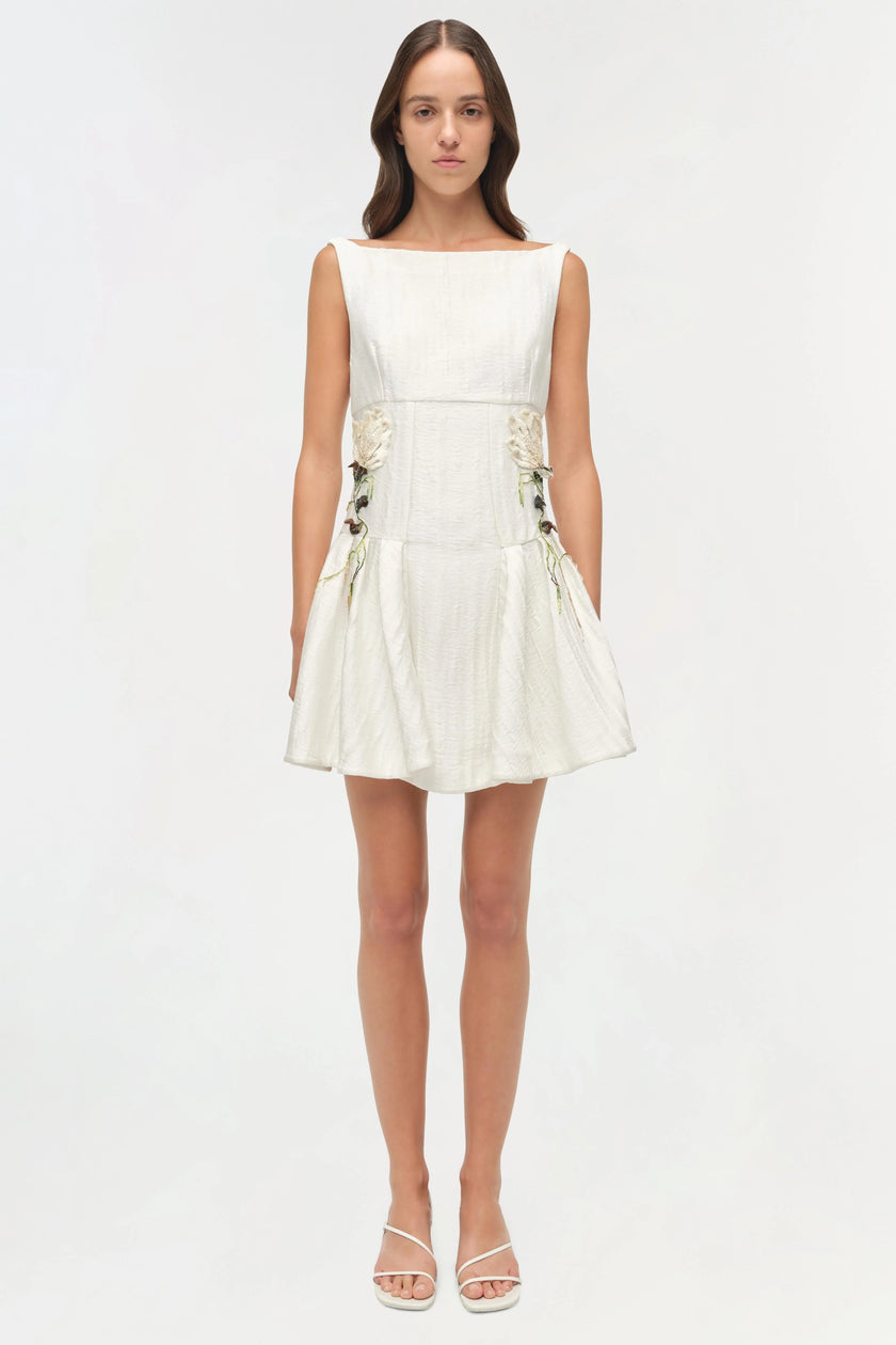 CALILLY FLORAL JACQUARD MINI DRESS