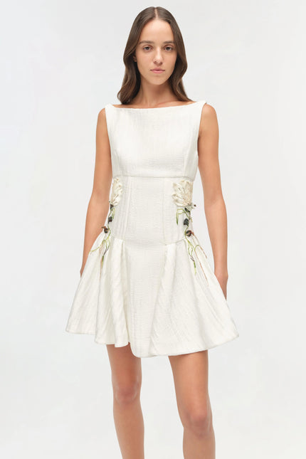CALILLY FLORAL JACQUARD MINI DRESS