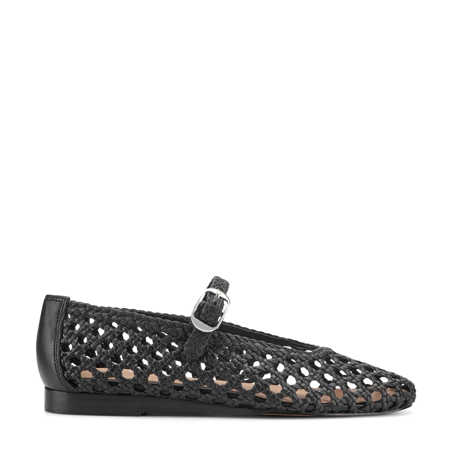 EVONNA WOVEN LEATHER MARY JANE BALLET FLAT