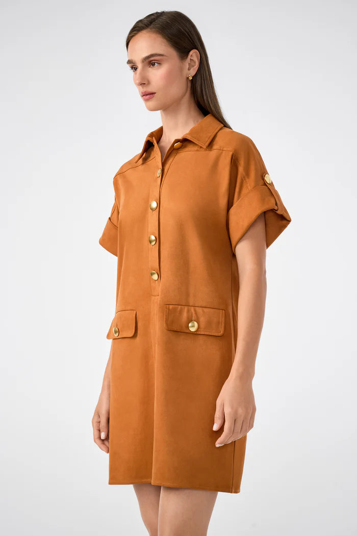 SEQUOIA SUEDE MINI SHIRTDRESS