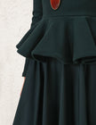 POPLIN MIDI SKIRT IN BOTTLE GREEN