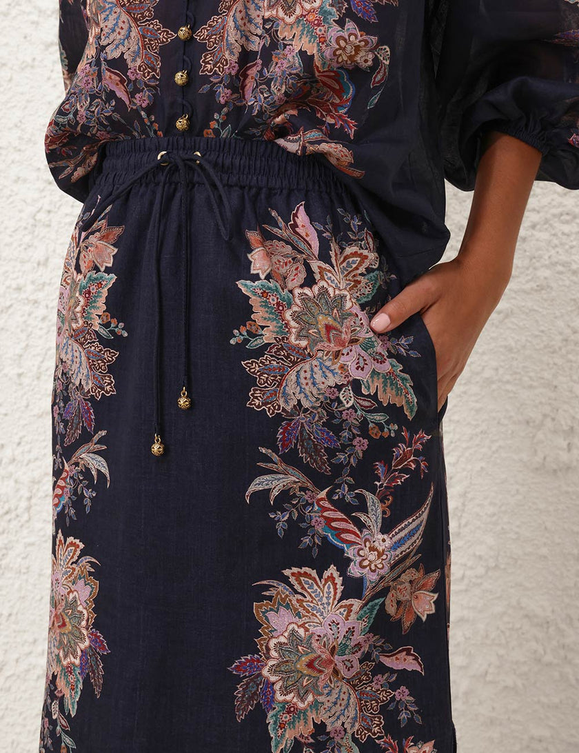 RHIANNON SCALLOP MIDI SKIRT