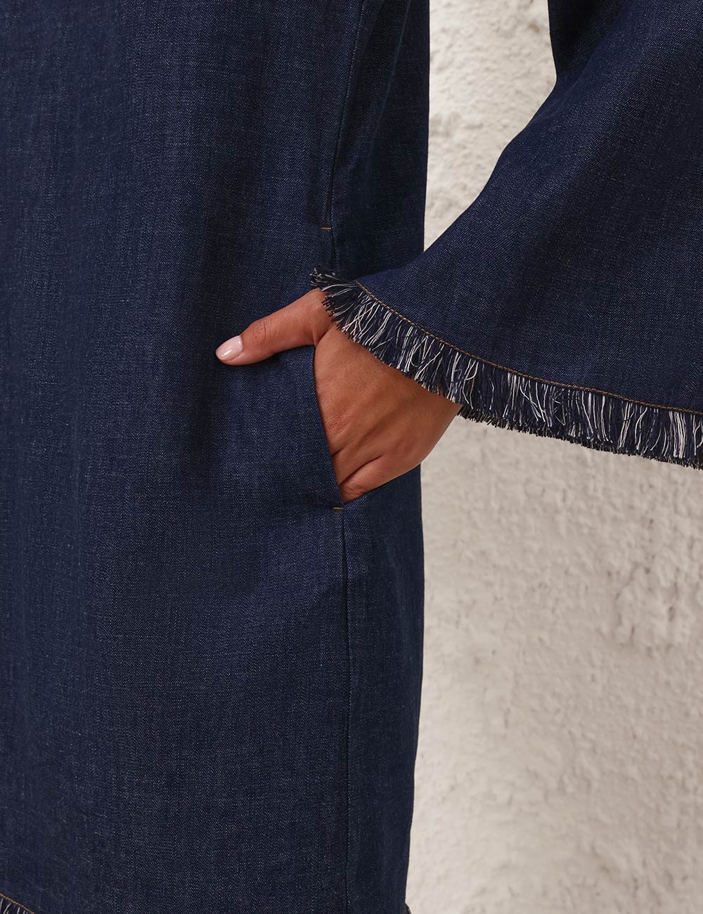RHIANNON FRINGE DENIM MINI