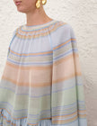 INDRA STRIPE BELL SLEEVE TOP