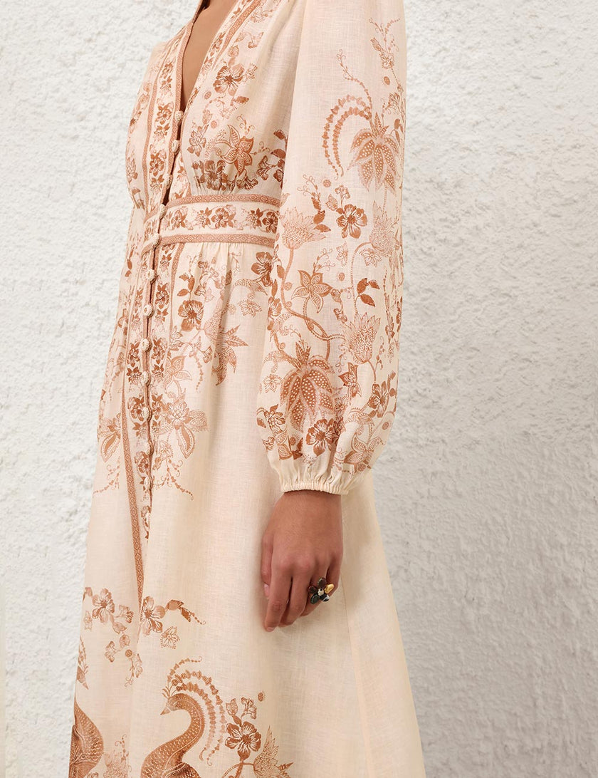 INDRA PLUNGE MIDI DRESS