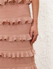 REBELLION FRILL MIDI SKIRT