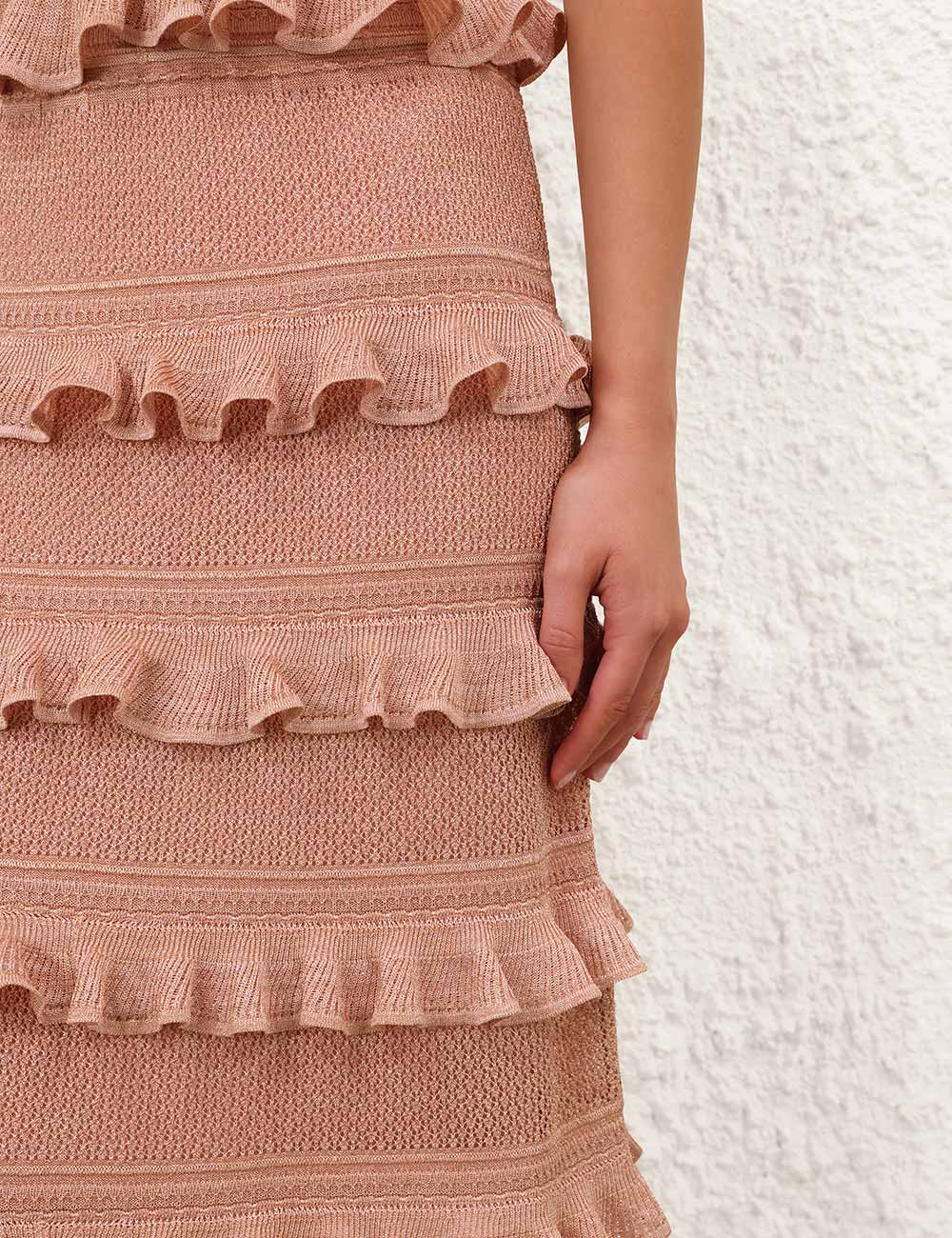 REBELLION FRILL MIDI SKIRT