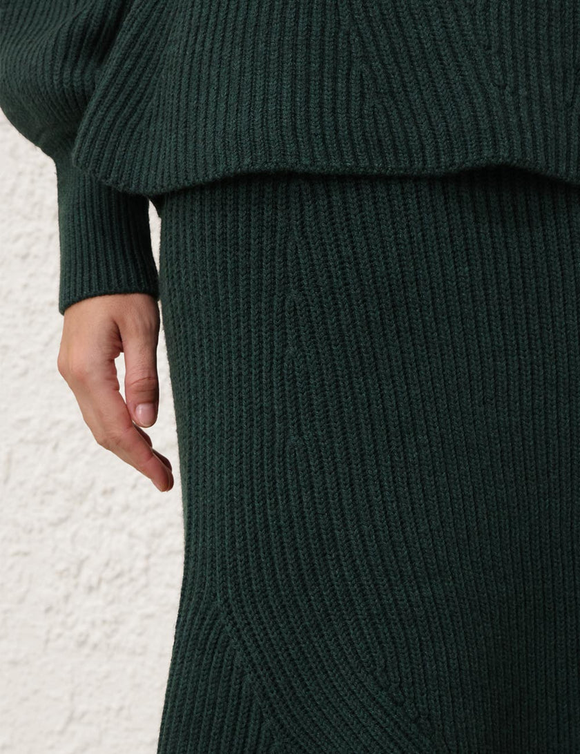 HYPNOTIC RIB MIDI SKIRT