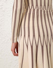 VALIANT STRIPED MIDI SKIRT