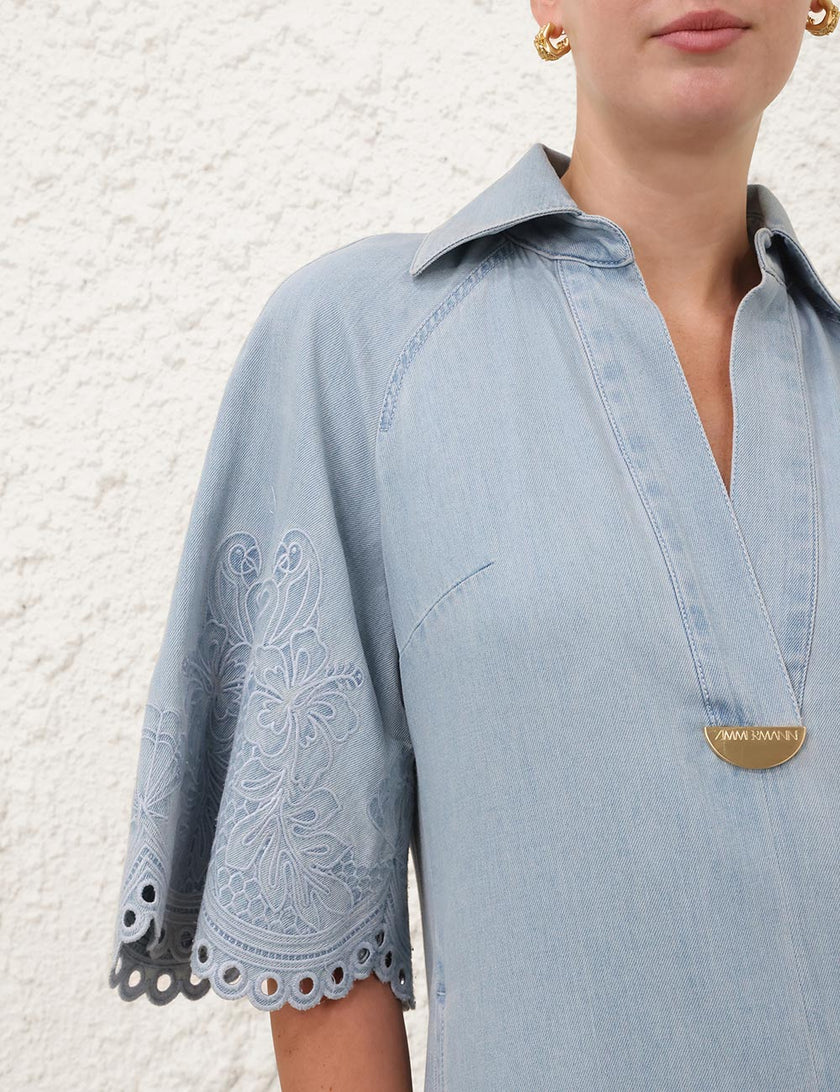 DAYLIGHT DENIM MIDI DRESS