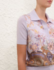 LUNA PRINTED SILK POLO