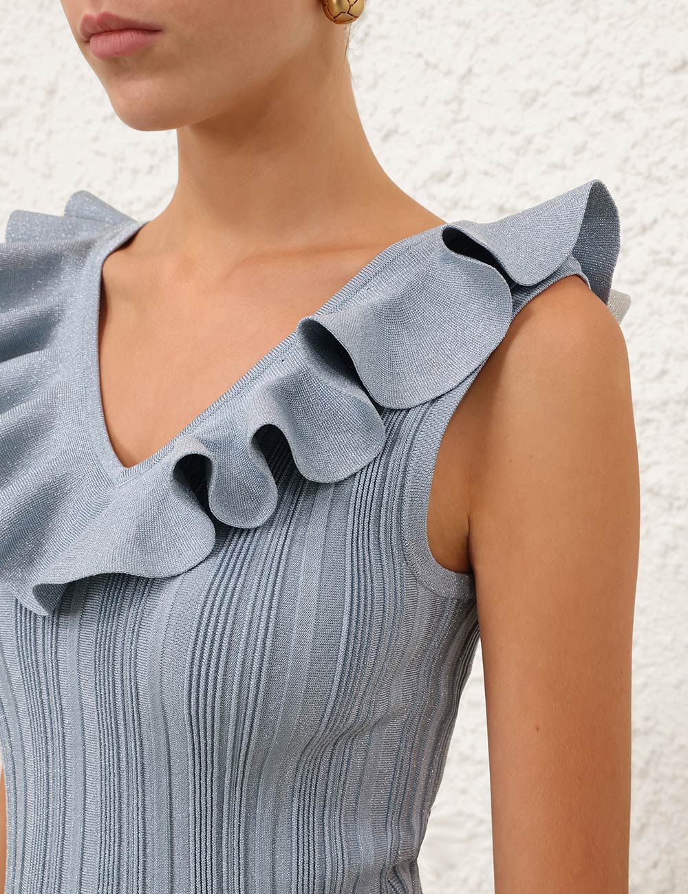 ASTER METALLIC FRILL TOP