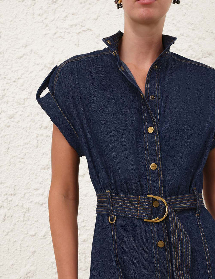 DENIM MIDI DRESS