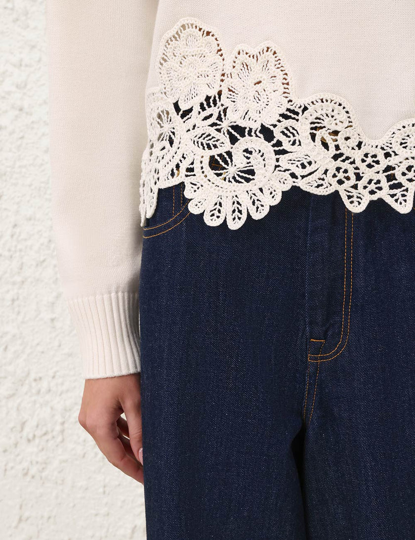 VALIANT MERINO LACE SWEATER